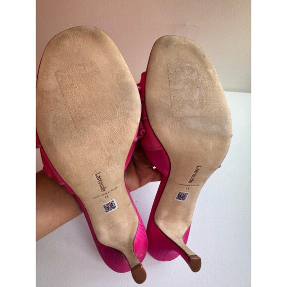 Larroudé Colette Ruffle Slide Sandal Magenta Pink Women’s Size 11 - Picture 6 of 12